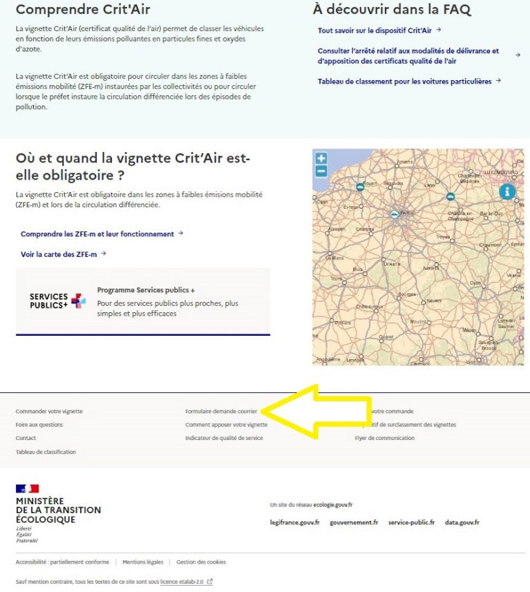 Où trouver le formulaire pour la Crit Air