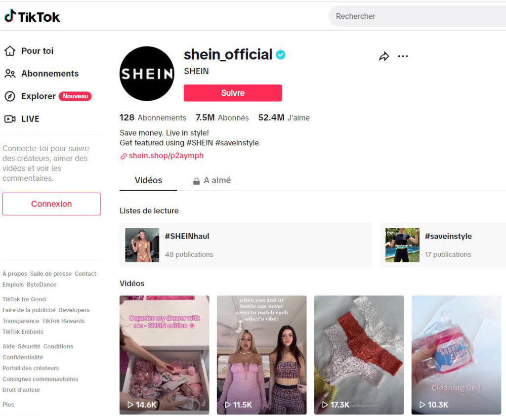 Réseaux sociaux pour réductions Shein